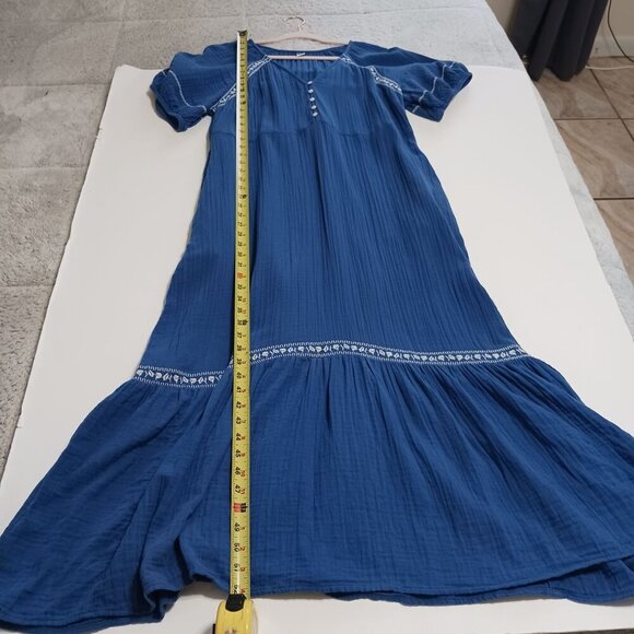 Old Navy Crinkle Crepe Maxi Swing Dress Blue Size Large - Picture 11 of 12